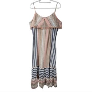 America & Beyond Comtessa Striped Maxi Dress Sz M